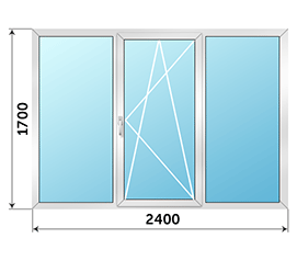 Балконное окно Provedal 2400x1700
