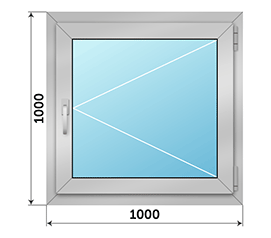 Одностворчатое окно Provedal 1000x1000