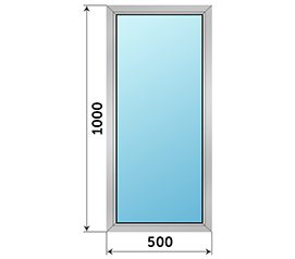 Одностворчатое окно ALUTECH 500x1000