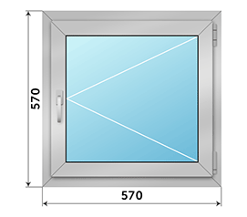 Одностворчатое окно ALUTECH 570x570