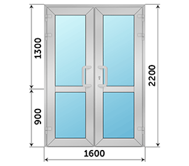 Двухстворчатая дверь остекленная Provedal 1600x2200