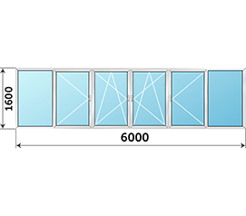 Окно на балкон Provedal 6000x1600